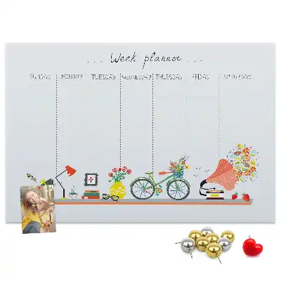 Weekly planner cork memo board