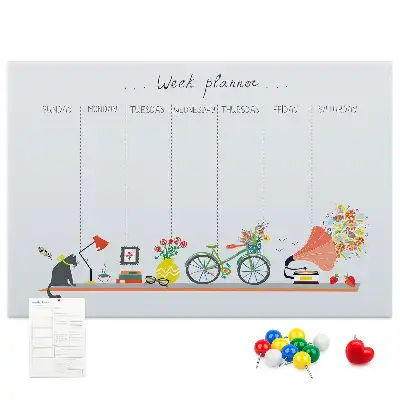 Weekly planner cork memo board