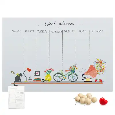 Weekly planner cork memo board