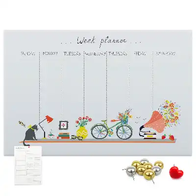 Weekly planner cork memo board