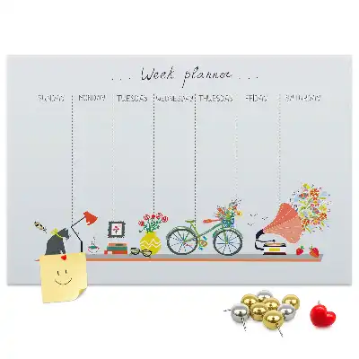 Weekly planner cork memo board