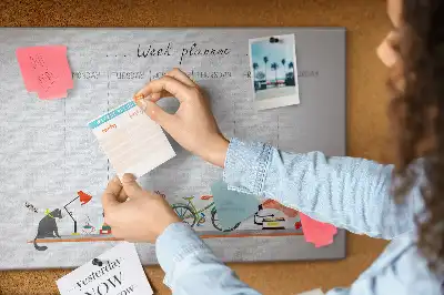 Weekly planner cork memo board