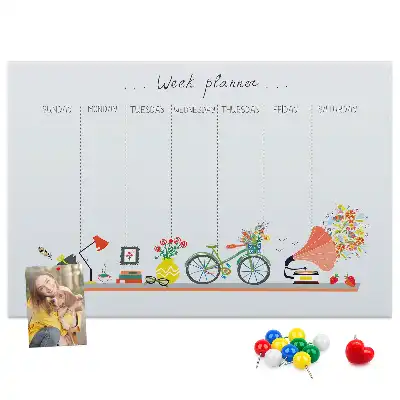 Weekly planner cork memo board