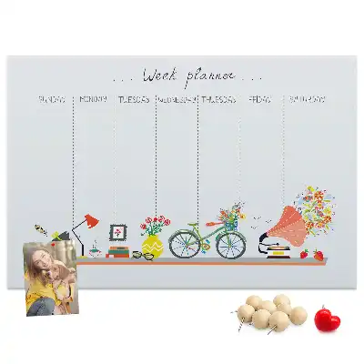 Weekly planner cork memo board