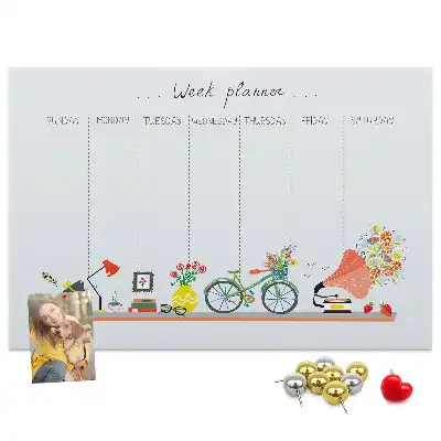Weekly planner cork memo board