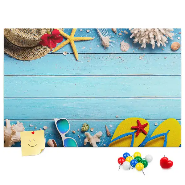 Seaside Themed Printed Cork Memo Board