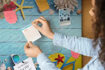 Seaside Themed Printed Cork Memo Board