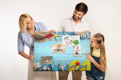 Seaside Themed Printed Cork Memo Board