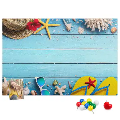 Seaside Themed Printed Cork Memo Board