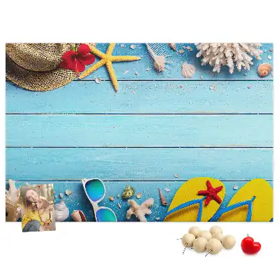 Seaside Themed Printed Cork Memo Board