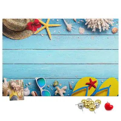 Seaside Themed Printed Cork Memo Board