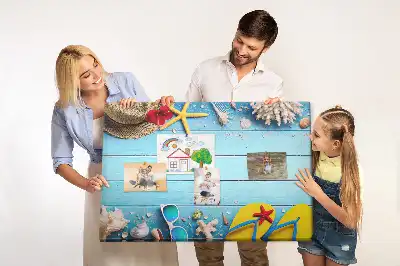 Seaside Themed Printed Cork Memo Board