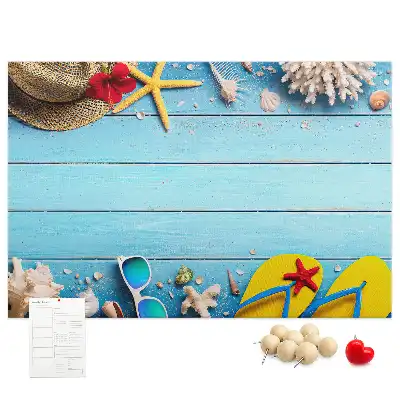 Seaside Themed Printed Cork Memo Board