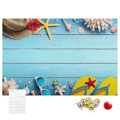 Seaside Themed Printed Cork Memo Board