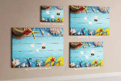 Seaside Themed Printed Cork Memo Board