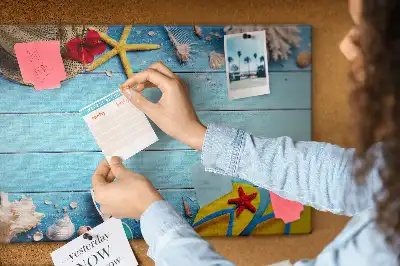 Seaside Themed Printed Cork Memo Board