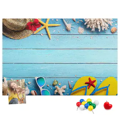 Seaside Themed Printed Cork Memo Board