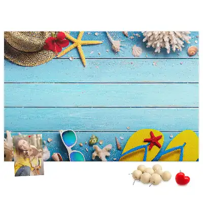 Seaside Themed Printed Cork Memo Board