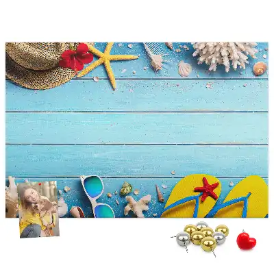 Seaside Themed Printed Cork Memo Board