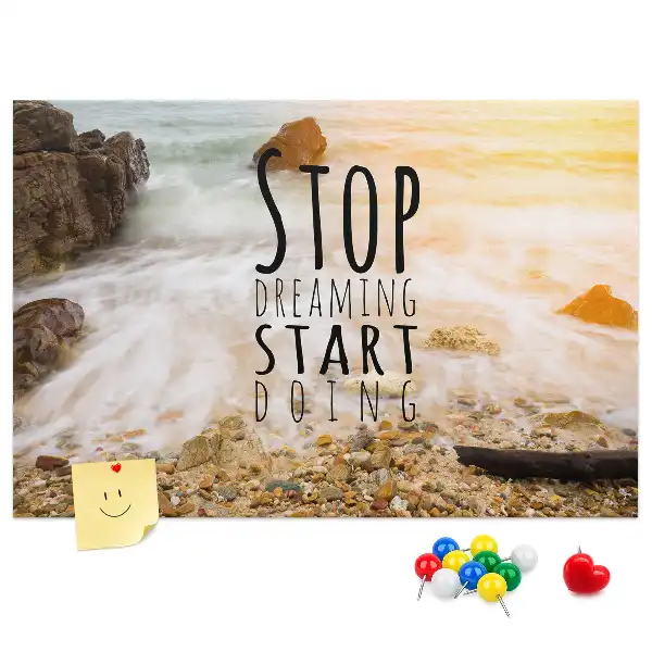 Printed Cork Memo Board with Motivational Text