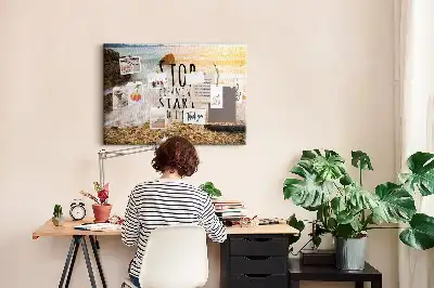 Printed Cork Memo Board with Motivational Text