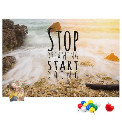 Printed Cork Memo Board with Motivational Text