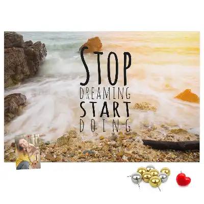 Printed Cork Memo Board with Motivational Text