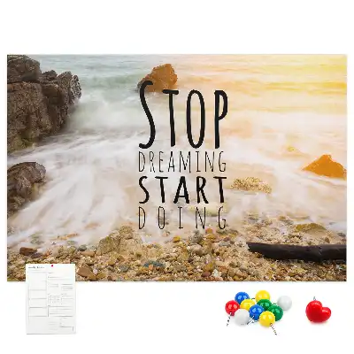 Printed Cork Memo Board Motivational text