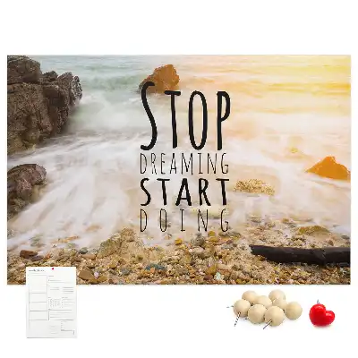 Printed Cork Memo Board with Motivational Text