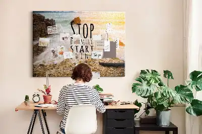 Printed Cork Memo Board with Motivational Text