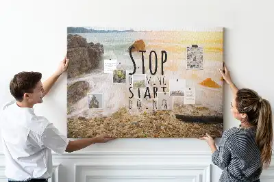 Printed Cork Memo Board with Motivational Text