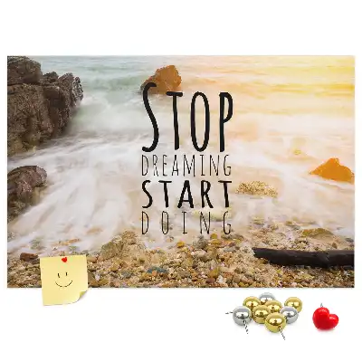 Printed Cork Memo Board with Motivational Text