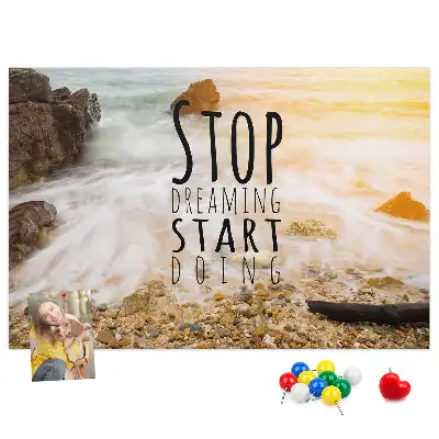 Printed Cork Memo Board Motivational text