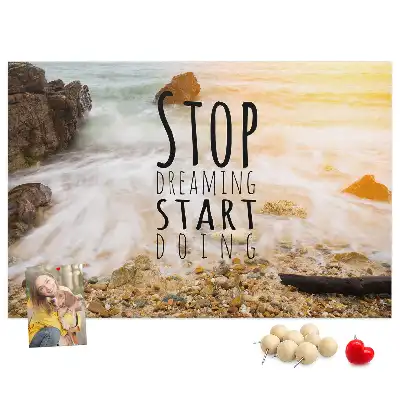 Printed Cork Memo Board with Motivational Text