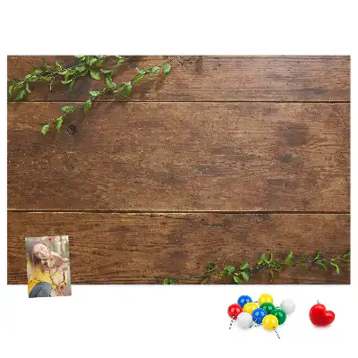 Rustic wood cork memo board