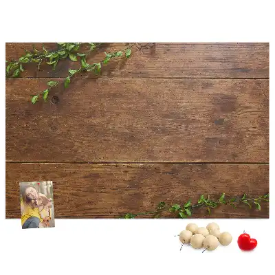 Rustic wood cork memo board