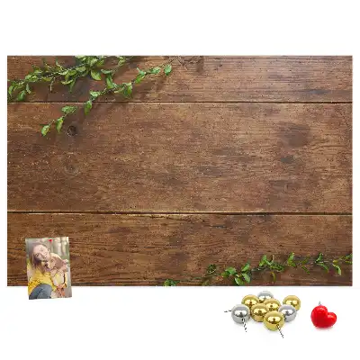 Rustic wood cork memo board