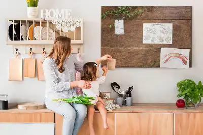 Rustic wood cork memo board