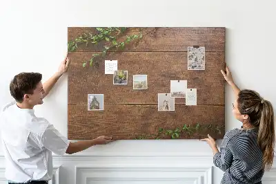 Rustic wood cork memo board