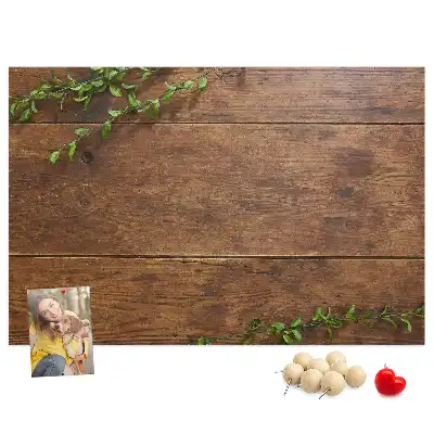 Rustic wood cork memo board