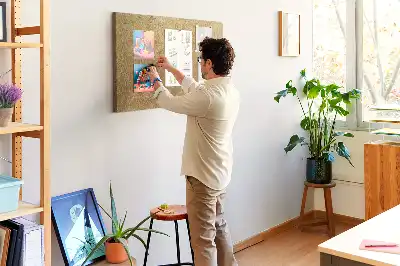 Printed decorative canvas cork memo board