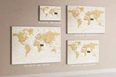 Printed Cork Board Political World Map