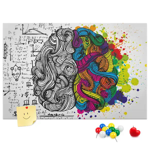 Abstract Brain Print Cork Memo Board