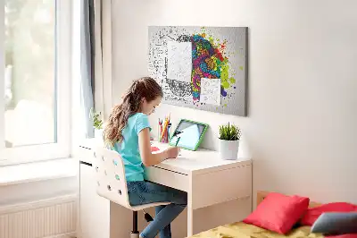 Abstract Brain Print Cork Memo Board