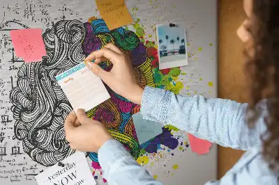 Abstract Brain Print Cork Memo Board