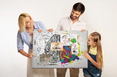 Abstract Brain Print Cork Memo Board