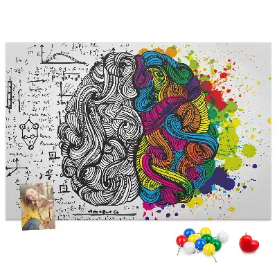 Abstract Brain Print Cork Memo Board