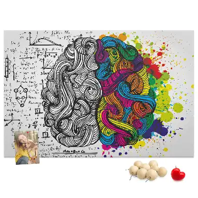 Abstract Brain Print Cork Memo Board