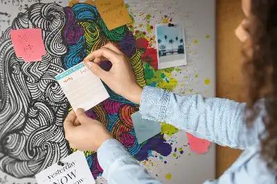 Abstract Brain Print Cork Memo Board