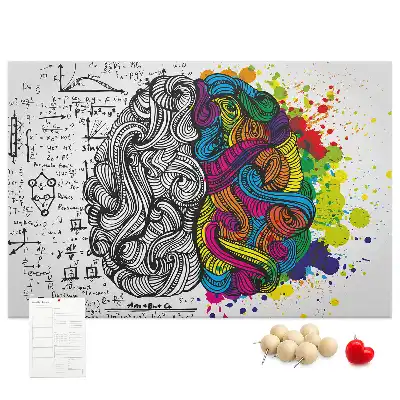 Abstract Brain Print Cork Memo Board